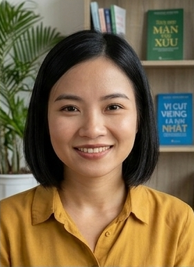 Chân dung khách hàng Phương Thảo rạng rỡ chia sẻ trải nghiệm sử dụng giải pháp dọn mỡ nội tạng và phục hồi sức khỏe Debocare.